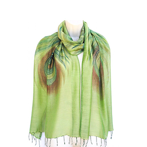 Handpainted Peacock Green